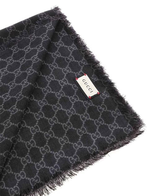 black and red gucci jacquard scarf|gucci scarves with fur trim.